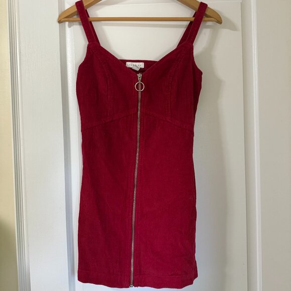 Topshop red zip up dress - Picture 1 of 2